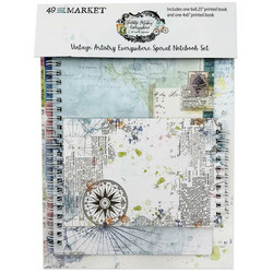 49 And Market Spiral Notebook -muistikirjat Vintage Artistry Everywhere