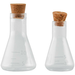 Tim Holtz Idea-Ology -koristeet, Small Corked Glass Flasks Laboratory