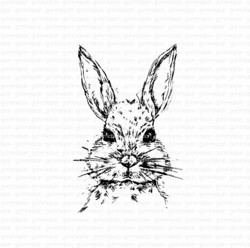 Gummiapan leimasin Larger Sketched Rabbit