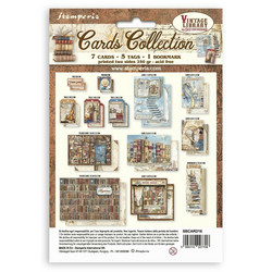 Stamperia Cards Collection -leikekuvat Vintage Library