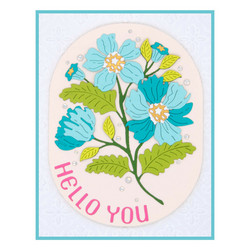 Spellbinders stanssi Stylish Oval Hello You Floral