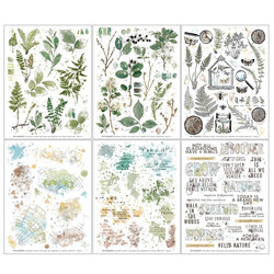 49 and Market Rub-Ons siirtokuvat Vintage Artistry Nature Study, Foliage