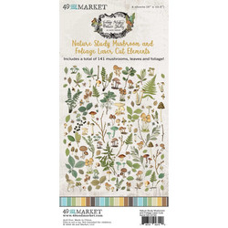 49 and Market Laser Cut Outs -leikekuvat, Vintage Artistry Nature Study, Mushrooms & Foliage