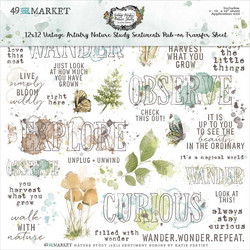 49 and Market Rub-Ons siirtokuvat Vintage Artistry Nature Study, Sentiments, 12
