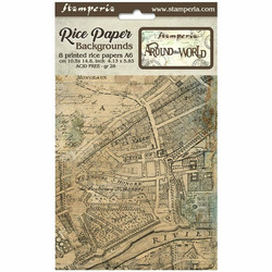 Stamperia riisipaperit Around the World, Backgrounds, A6