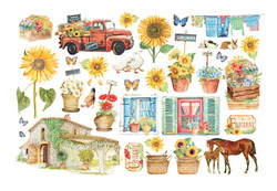 Stamperia leikekuvat Sunflower Art, Elements and Sunflowers