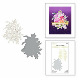 Spellbinders Glimmer Hot Foil -kuviolevy ja stanssisetti Hexi-Gem Blooms