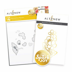 Altenew Spark Joy: Decorative Flowers Hot Foil -kuviolevy ja sapluuna