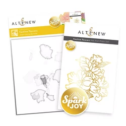 Altenew Spark Joy: Festive Flowers Hot Foil -kuviolevy ja sapluuna