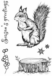 Creative Expressions leimasin Squirrel Greetings