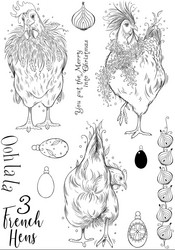 Pink Ink Designs leimasin Three French Hens