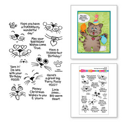 Stampendous leimasin Kitty Hugs Faces and Sentiments