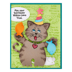 Stampendous leimasin Kitty Hugs Faces and Sentiments