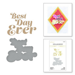 Spellbinders Glimmer Hot Foil -kuviolevy ja stanssisetti Glimmering Best Day