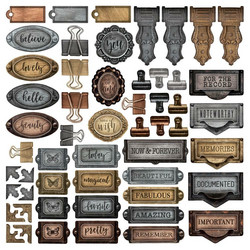 Simple Stories Simple Vintage Essentials Chipboard -leikekuvat Metal Hardware