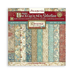 Stamperia paperipakkaus Christmas Greetings Maxi Background, 12