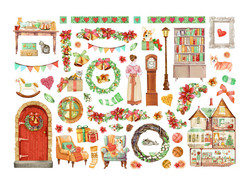 Stamperia leikekuvat All Around Christmas Ephemera