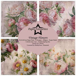 Paper Favourites Vintage Flowers -paperipakkaus, 12