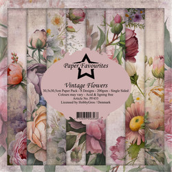 Paper Favourites Vintage Flowers -paperipakkaus, 12