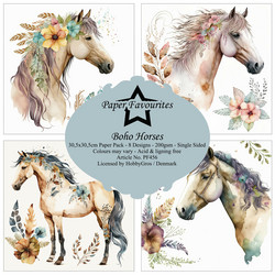 Paper Favourites Boho Horses -paperipakkaus, 12