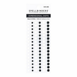 Spellbinders Dimensional Enamel Dots -tarrat, sävy Black & White