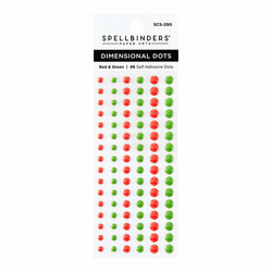 Spellbinders Dimensional Enamel Dots -tarrat, sävy Red & Green