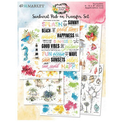 49 and Market Rub-Ons siirtokuvat Vintage Artistry Sunburst