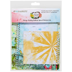 49 And Market Spiral Notebook -muistikirjat Vintage Artistry Sunburst
