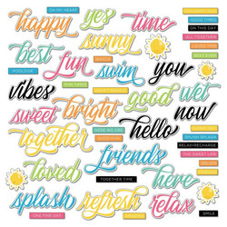49 and Market leikekuvat Vintage Artistry Sunburst Chipboard Word