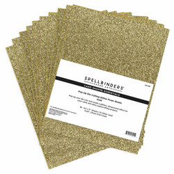 Spellbinders Pop-Up Die Cutting Glitter Foam Sheets Gold -softislevy