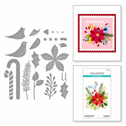 Spellbinders stanssi Christmas Bird Poinsettia