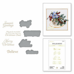 Spellbinders Glimmer Hot Foil -kuviolevy ja stanssisetti The Snow Garden Sentiments