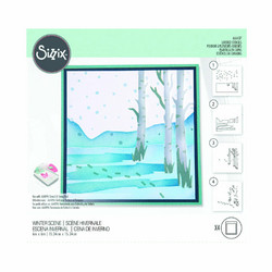 Sizzix Layered Stencils -sapluunat Winter Scene