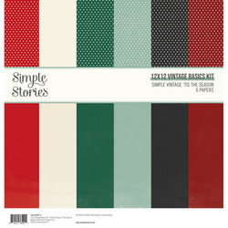 Simple Stories Simple Vintage 'Tis The Season, Basics -paperipakkaus, 12