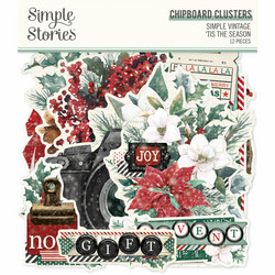 Simple Stories Simple Vintage 'Tis The Season Chipboard Clusters, leikekuvat