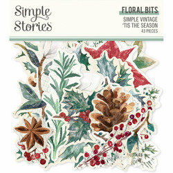Simple Stories Simple Vintage 'Tis The Season, Floral Bits, leikekuvat