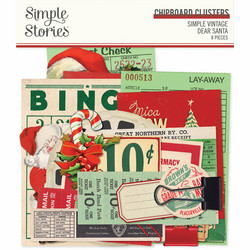 Simple Stories Simple Vintage Dear Santa Chipboard Clusters, leikekuvat