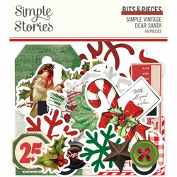 Simple Stories Simple Vintage Dear Santa, Bits & Pieces, leikekuvat
