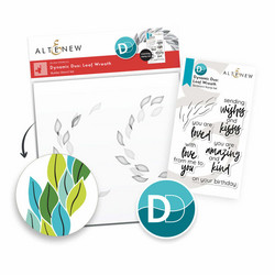 Altenew Dynamic Duo: Leaf Wreath -leimasin- ja sapluunasetti