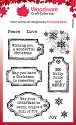 Woodware leimasin Christmas Old Labels