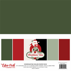Echo Park Christmas Time, Solids -paperipakkaus, 12