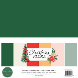 Carta Bella Christmas Flora, Solids -paperipakkaus, 12