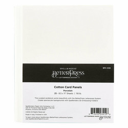Spellbinders BetterPress Cotton -arkit, sävy, Porcelain, 25 kpl,  8.5