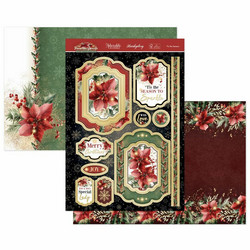 Hunkydory Poinsettia Sparkle Luxury Topper -pakkaus, 'Tis the Season