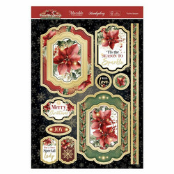 Hunkydory Poinsettia Sparkle Luxury Topper -pakkaus, 'Tis the Season
