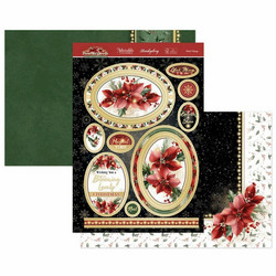 Hunkydory Poinsettia Sparkle Luxury Topper -pakkaus, Glad Tidings