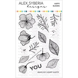 Alex Syberia Designs leimasin Happy Blooms