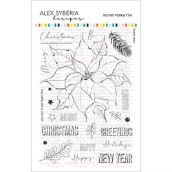 Alex Syberia Designs leimasin Festive Poinsettia