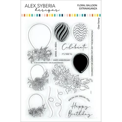 Alex Syberia Designs leimasin Floral Balloon Extravaganza