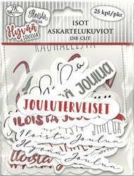 Askartelukuvio, Joulutekstit punaharmaa, 25 kpl